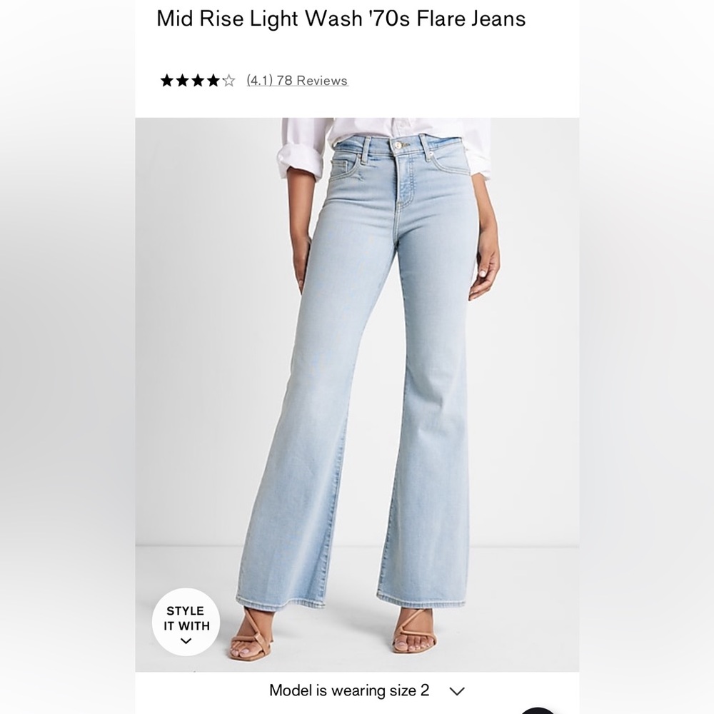 Express Light Blue Flare Jeans